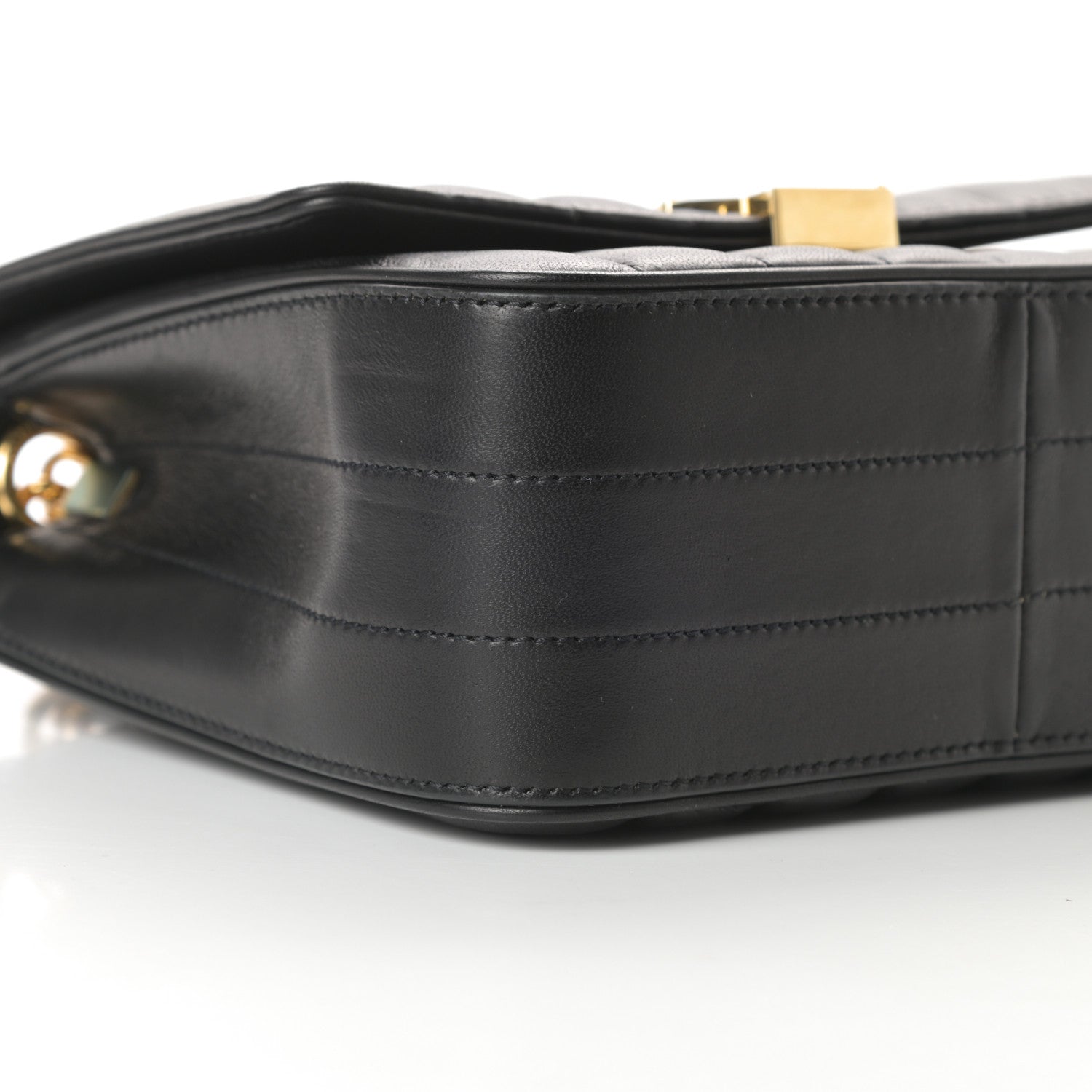 Saint Laurent Lambskin Matelasse Monogram Medium Vicky Chain Bag Black 9 of 10