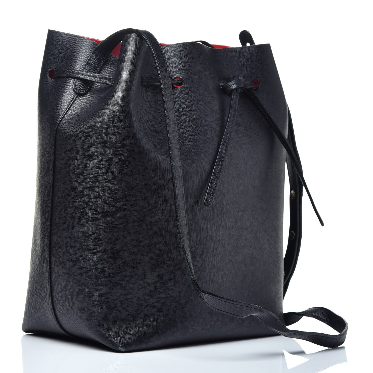 Mansur Gavriel Saffiano Bucket Bag Black Flamma 3 of 8