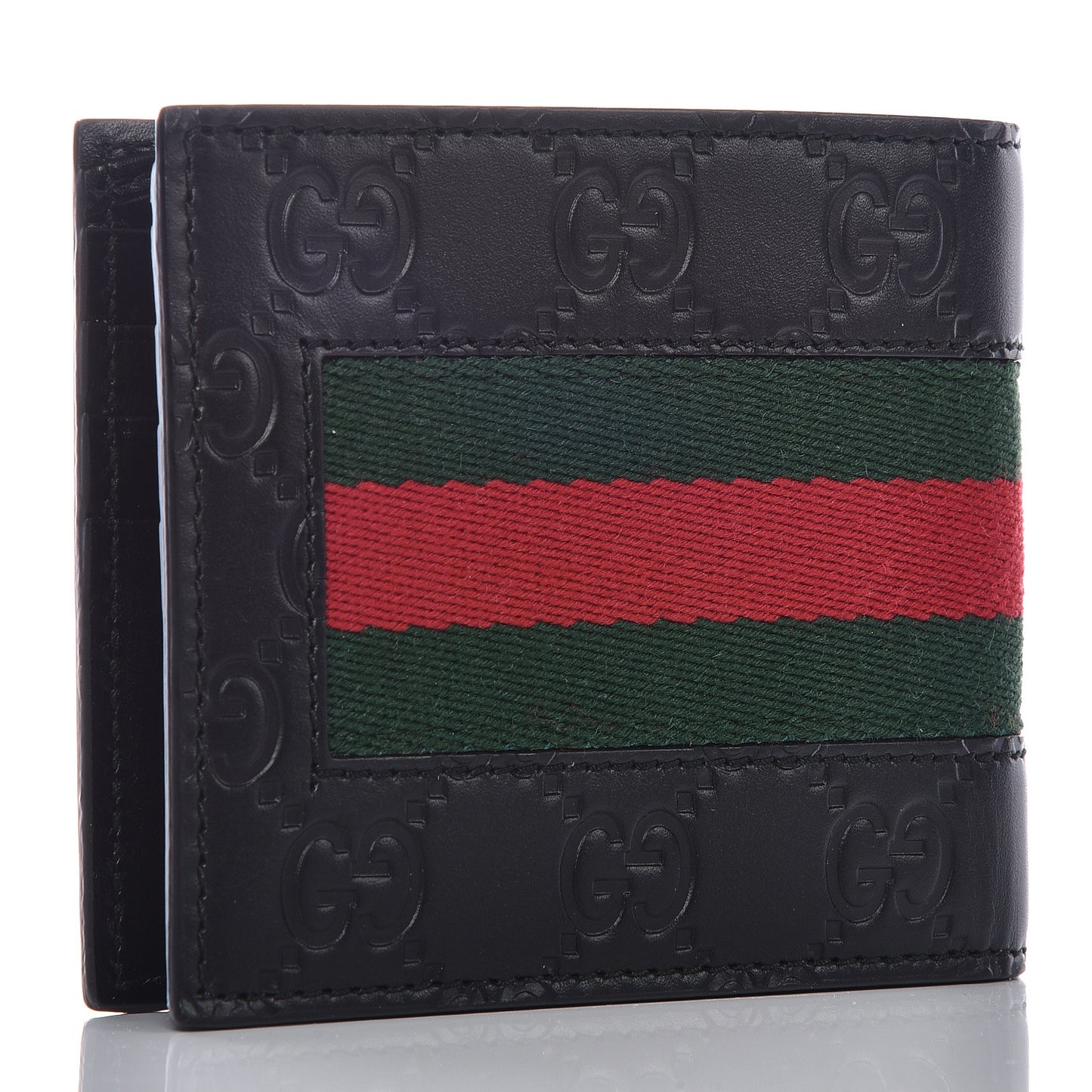 Guccissima Signature Web New Web Bi-Fold Wallet Black