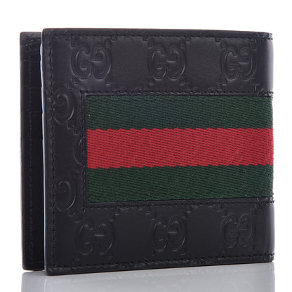 Gucci Guccissima Signature Web New Web Bi-Fold Wallet Black 3 of 7