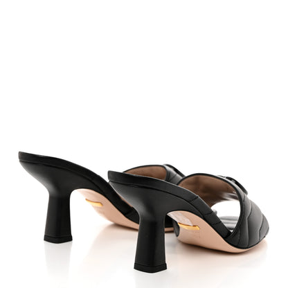 Gucci Nappa Matelasse Monochrome GG Marmont 75mm Slide Sandals 36.5 Black 4 of 9