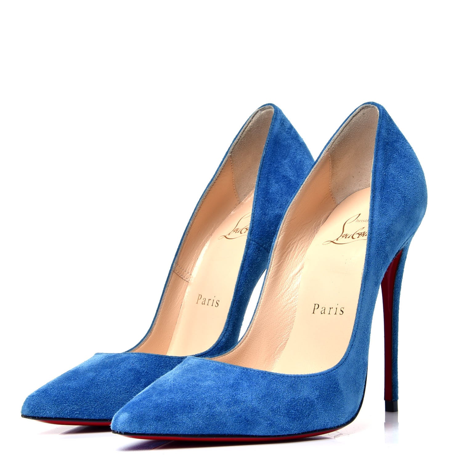 Christian Louboutin Veau Velours Pigalle Follies 120 Pumps 35 Positano 4 of 9