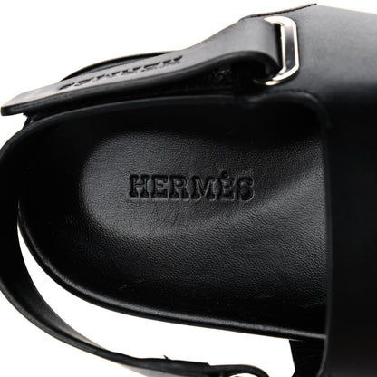 Hermes Calfskin Womens Takara Sandals 38.5 Black 7 of 11