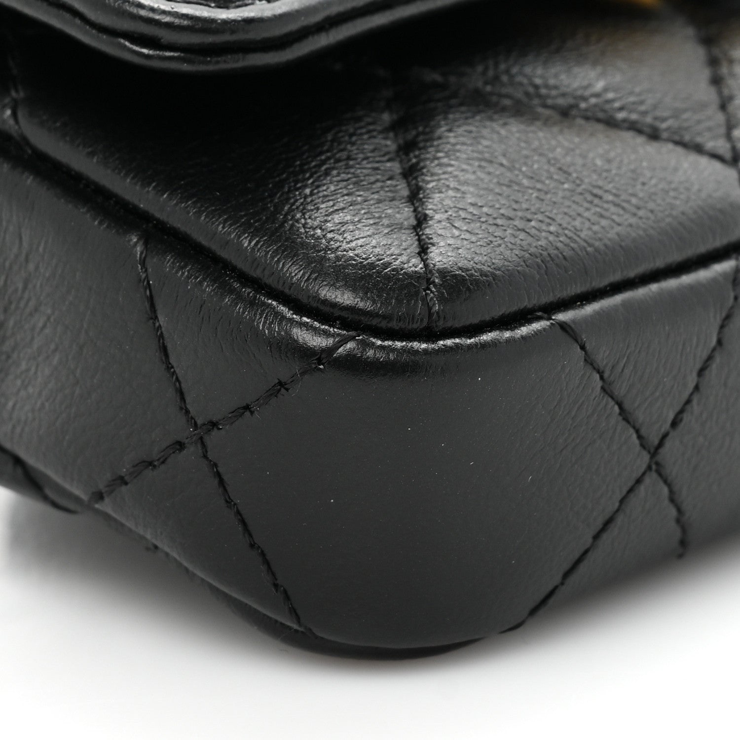 Chanel Lambskin Lacquered Metal Quilted Flap Chain Belt Bag Black 10 of 10