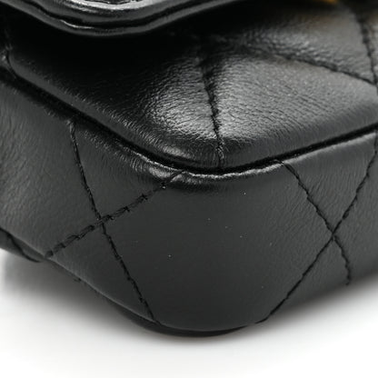 Chanel Lambskin Lacquered Metal Quilted Flap Chain Belt Bag Black 10 of 10