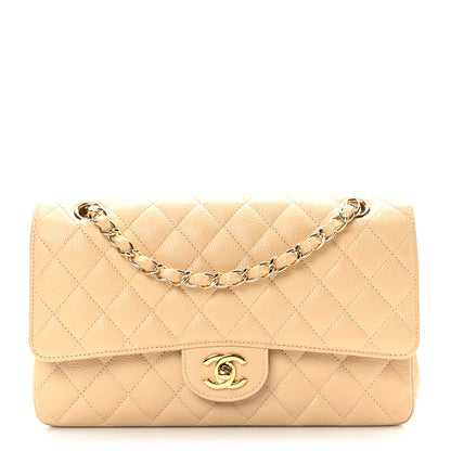 Chanel Caviar Quilted Medium Double Flap Beige 1 of 9
