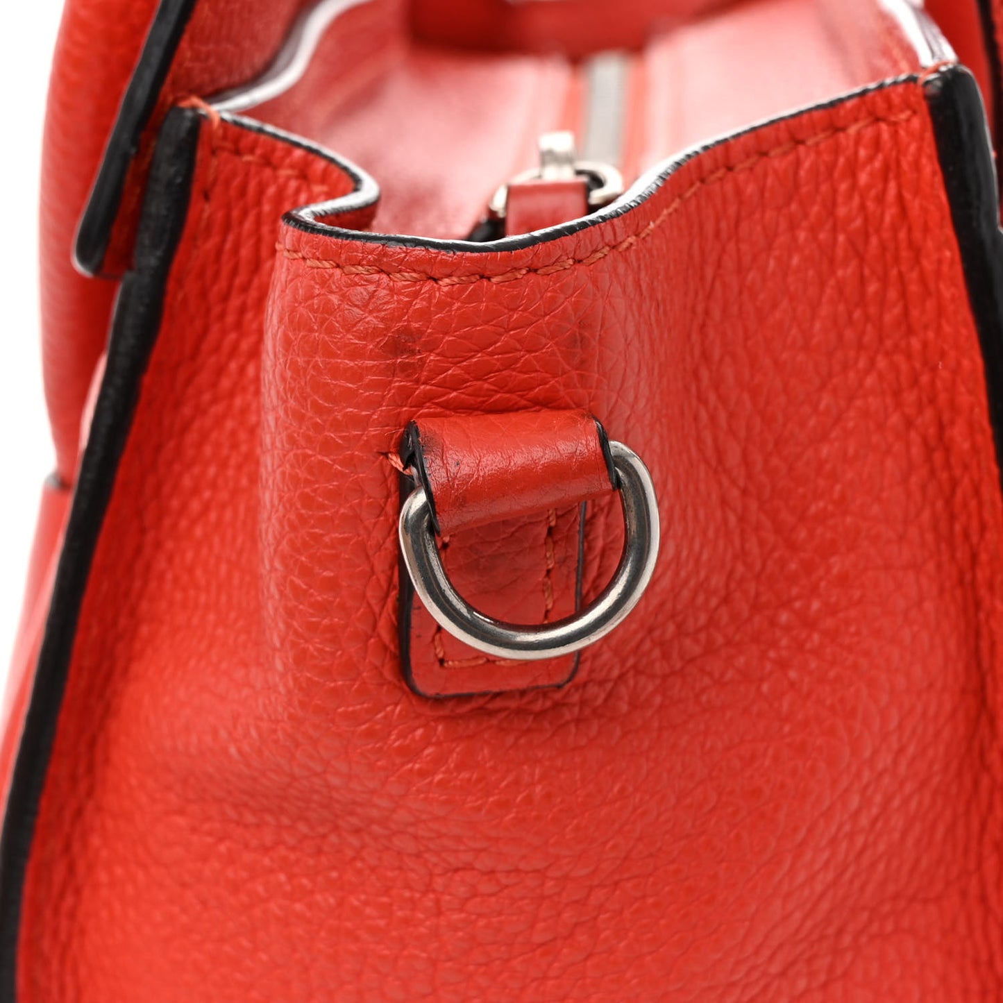 Drummed Calfskin Nano Luggage Red