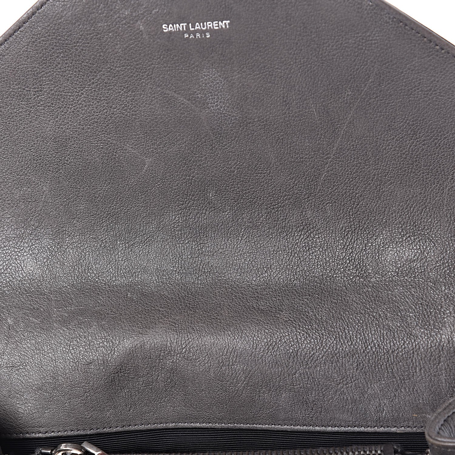 Saint Laurent Sheepskin Matelasse Chevron Monogram Medium College Bag Dark Anthracite 10 of 19