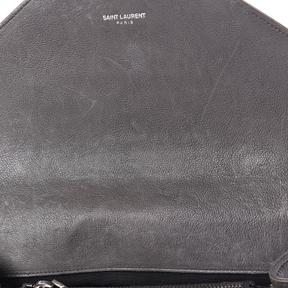 Saint Laurent Sheepskin Matelasse Chevron Monogram Medium College Bag Dark Anthracite 10 of 19
