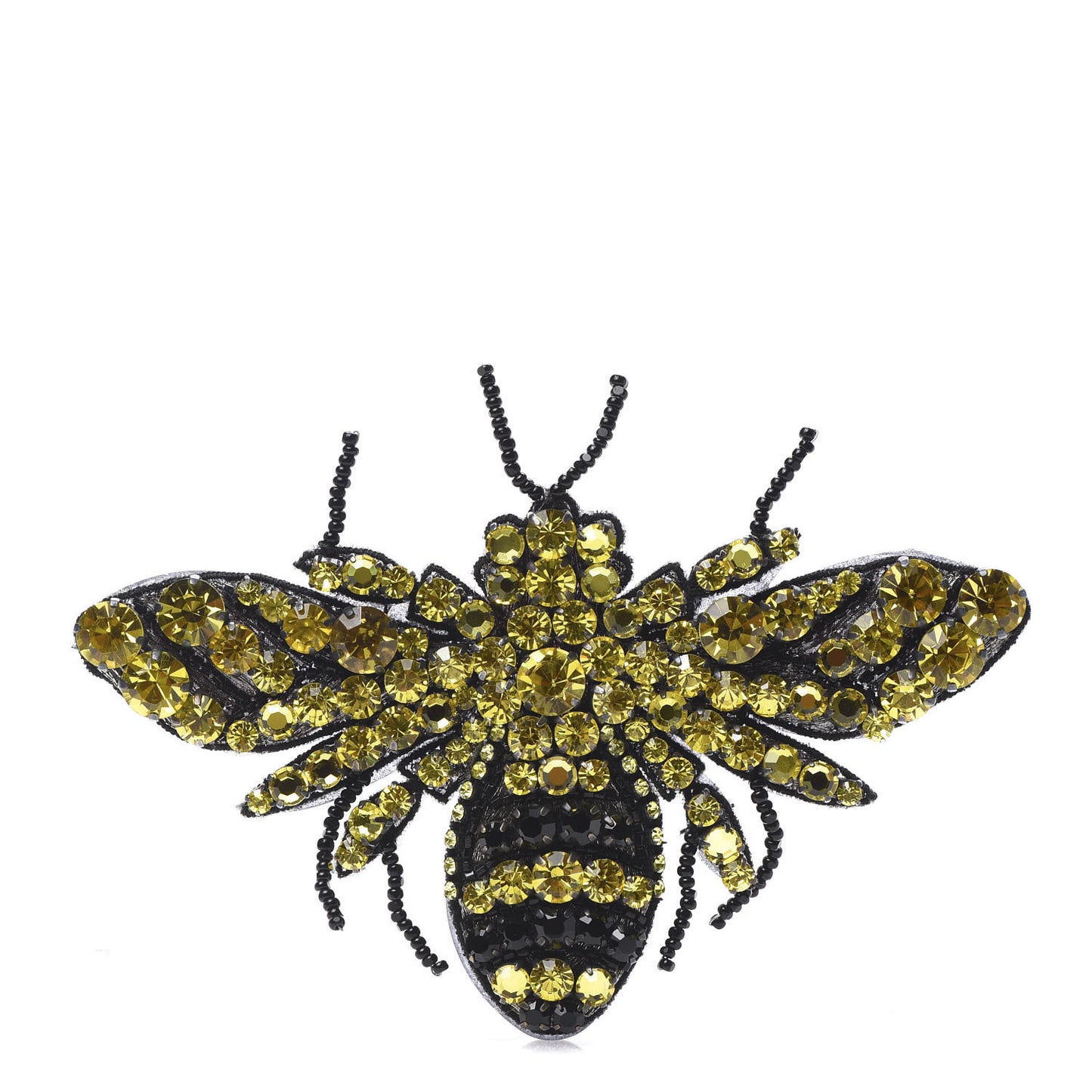 Metal Crystal Bee Brooch Black Yellow