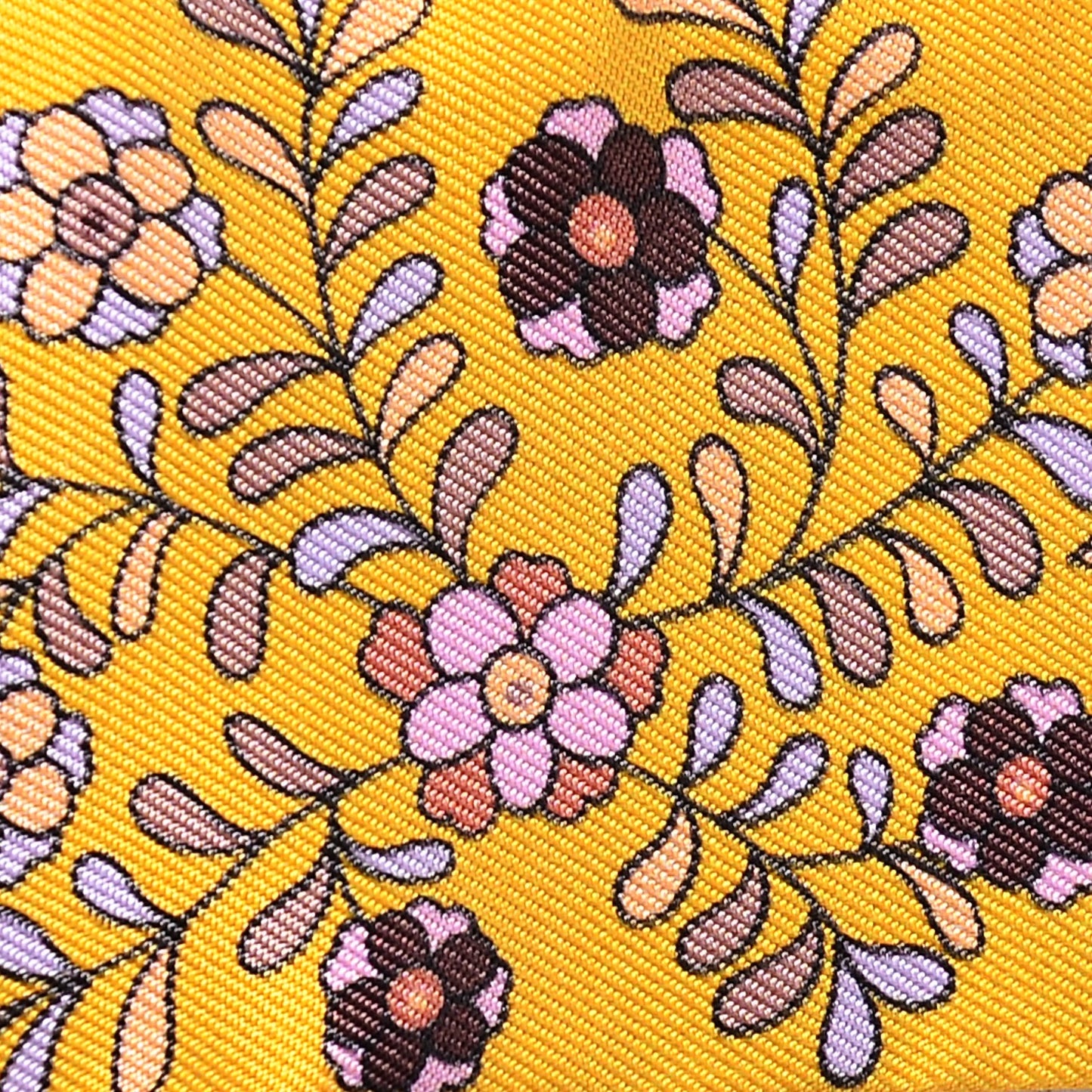Silk L'Arbre De Vie Twilly Jaune D'or Mauve Brun