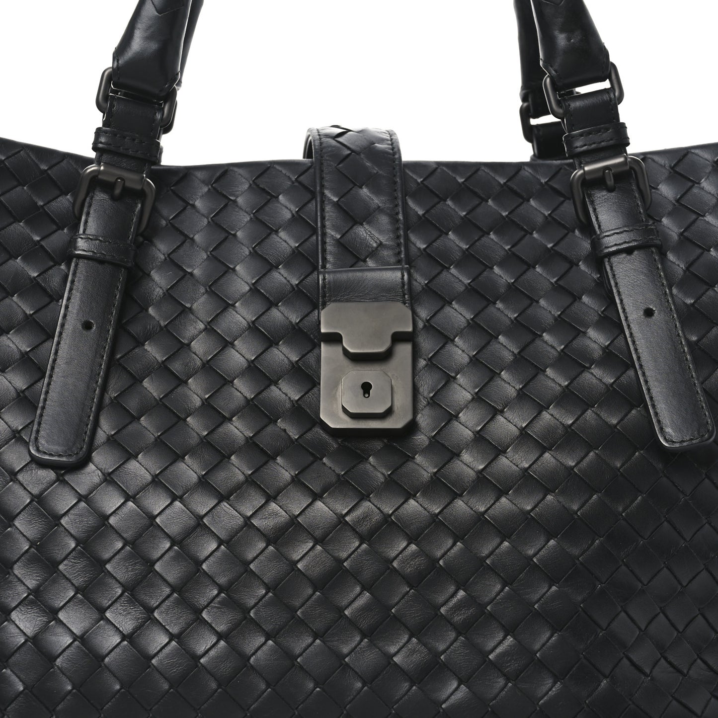 Nappa Intrecciato Medium Roma Tote Black