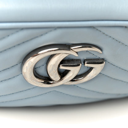 Gucci Calfskin Matelasse Small GG Marmont Chain Shoulder Bag Porcelain Light Blue 18 of 20