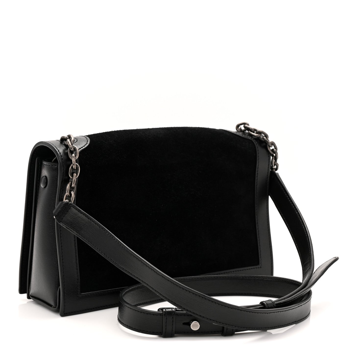 Suede Monogram Book Bag Black
