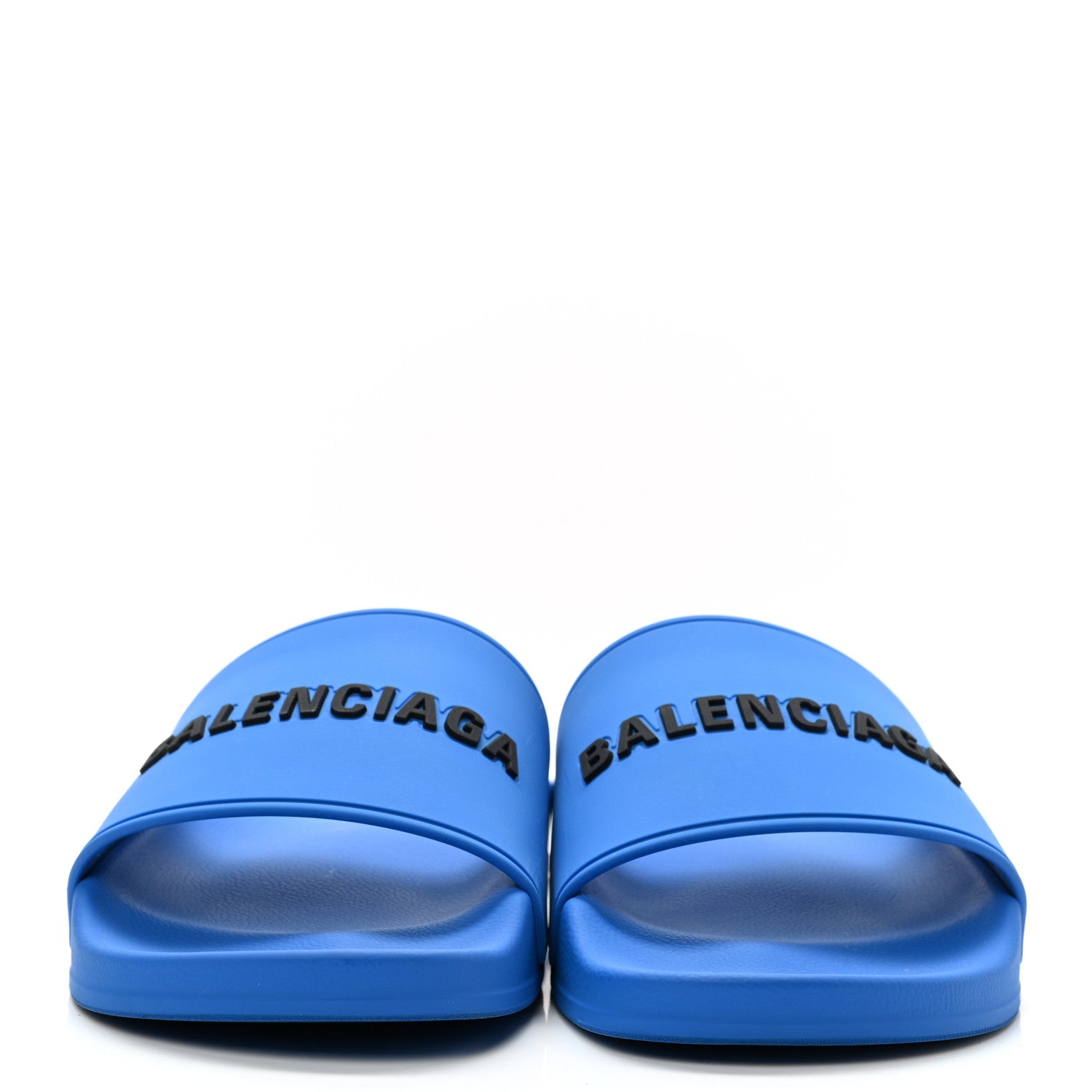 Balenciaga PVC Logo Mens Pool Slide Sandals 41 Screen Blue Black 2 of 9