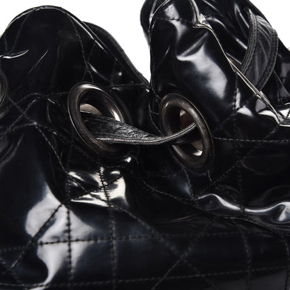 Christian Dior Vinyl Cannage Drawstring Tote Black 11 of 13
