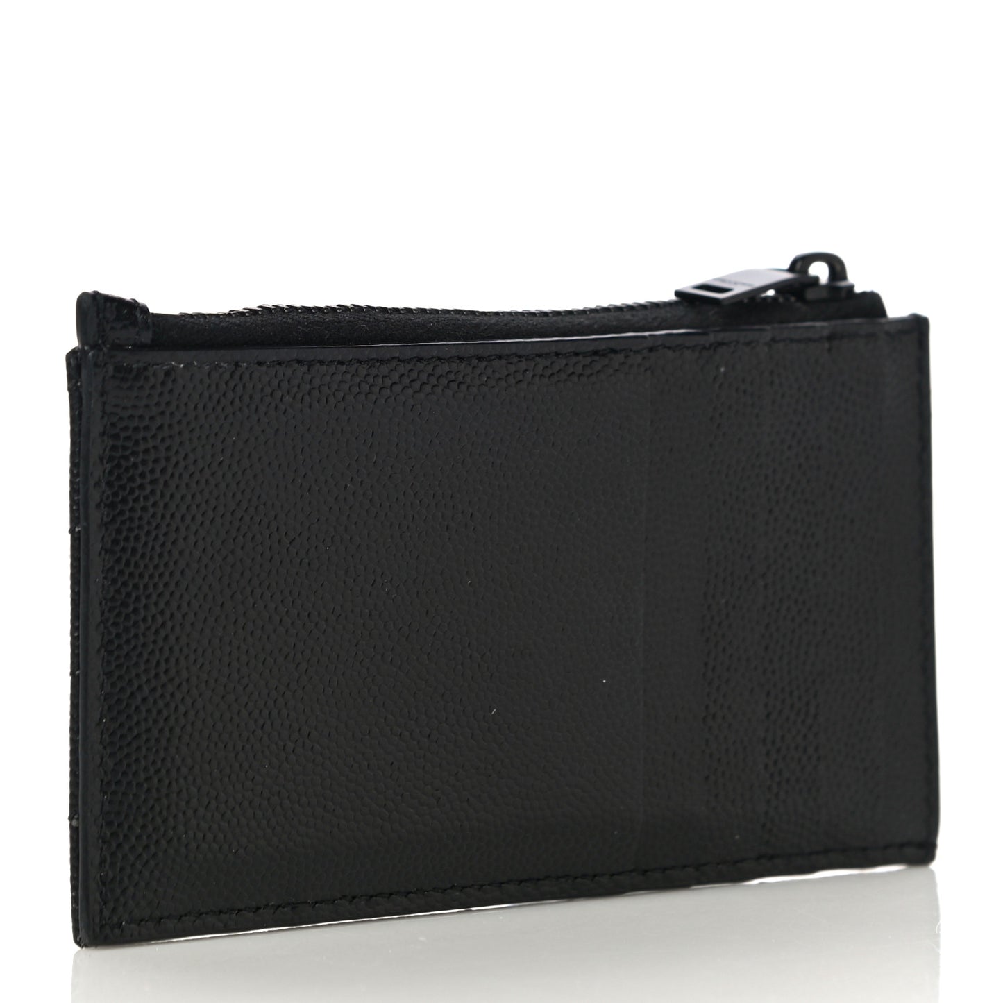 Grain De Poudre Matelasse Chevron Monogram Fragments Zippered Card Case Black