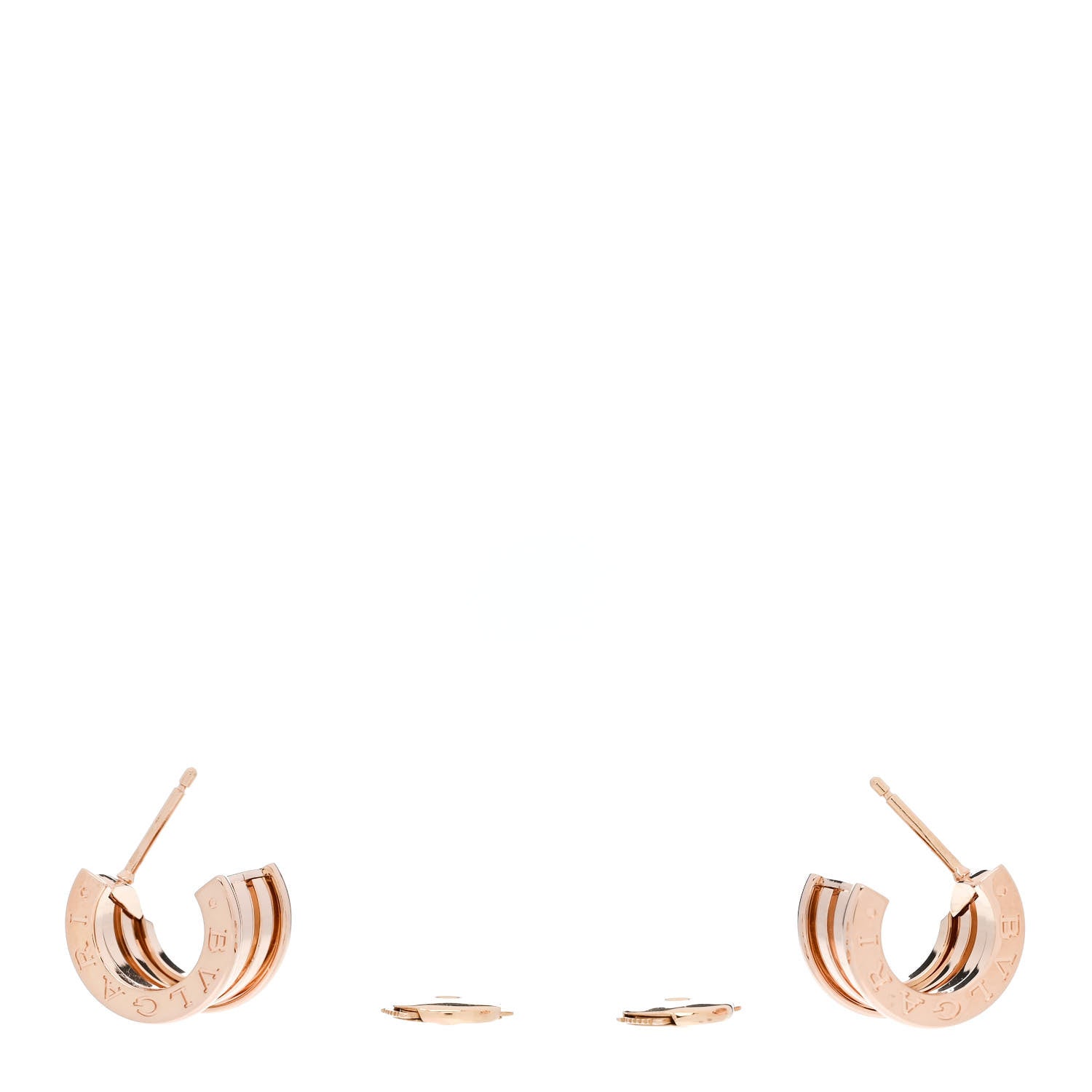 Bulgari 18K Rose Gold B.Zero1 Hoop Earrings 3 of 6