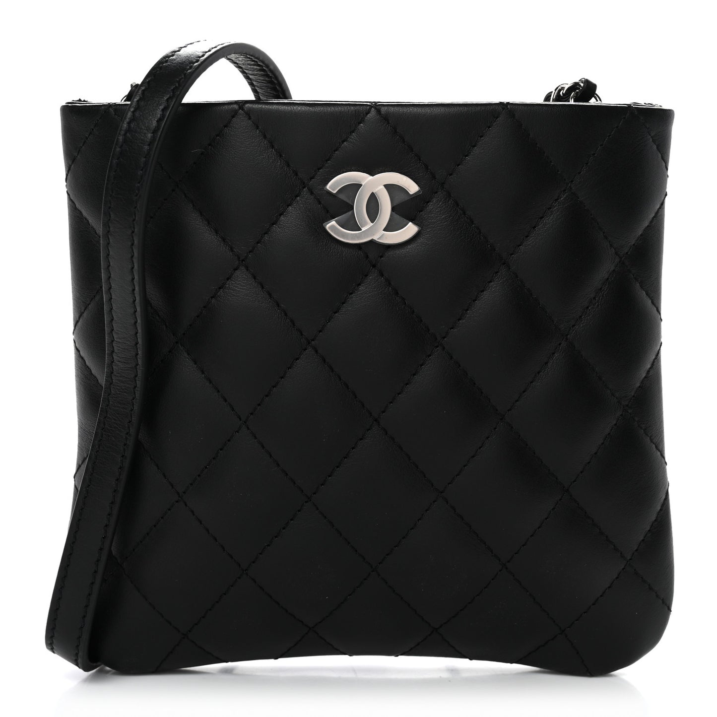 Lambskin Quilted Crossbody Bag Black