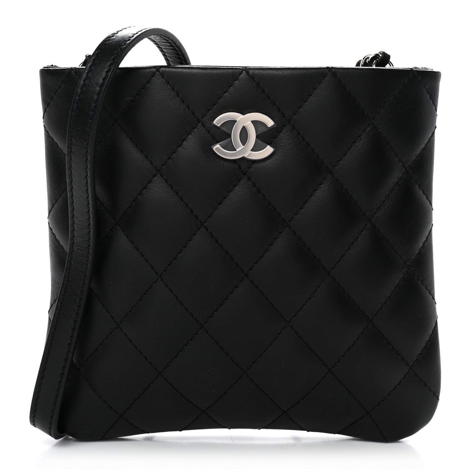 Chanel Lambskin Quilted Crossbody Bag Black 1 of 10