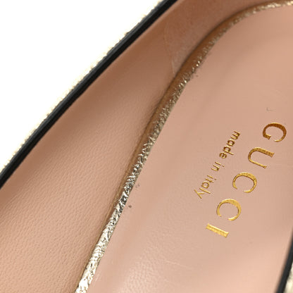 Gucci Galassia GG Marmont Fringe Platform Loafer Pumps 38 Platino 13 of 13