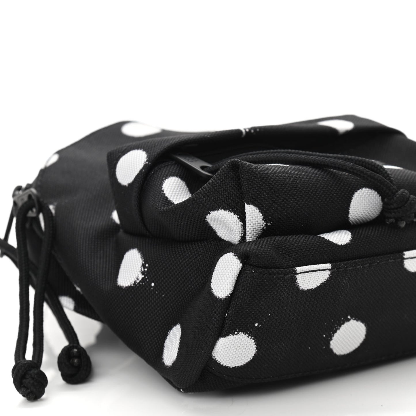 Recycled Casual Nylon Spray Polka Dots Mini Explorer Crossbody Backpack Black White