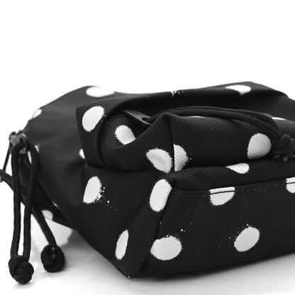 Balenciaga Recycled Casual Nylon Spray Polka Dots Mini Explorer Crossbody Backpack Black White 8 of 9