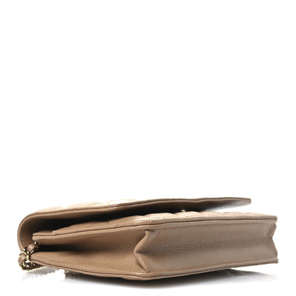 Chanel Caviar Quilted Wallet on Chain WOC Dark Beige 4 of 12