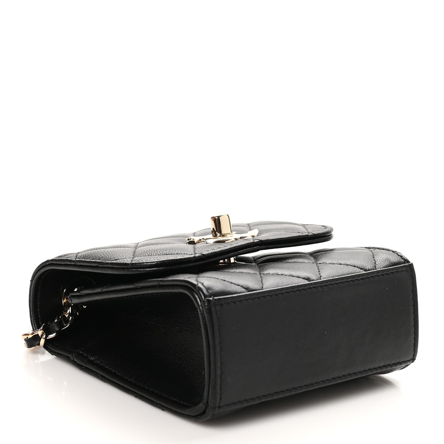 Lambskin Quilted Mini Trendy CC Chain Wallet Black