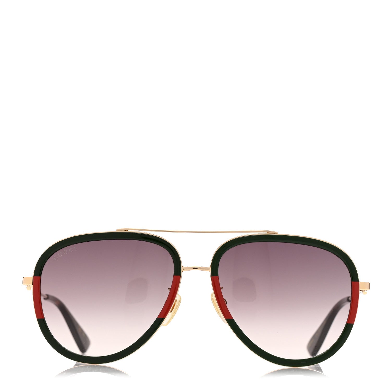 Gucci Web Aviator Sunglasses GG0062S Green Red 2 of 7