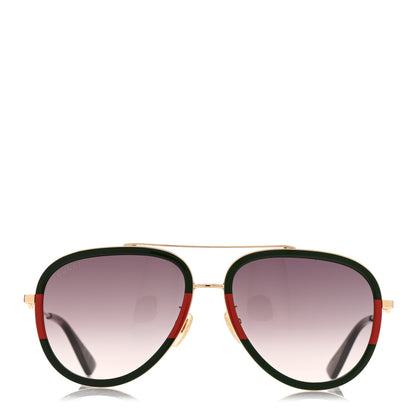 Gucci Web Aviator Sunglasses GG0062S Green Red 2 of 7