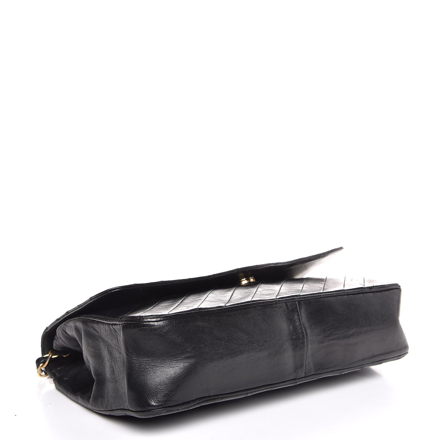 Chanel Lambskin Diagonal Quilted Small Single Flap Black 3 of 12