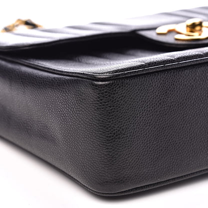 Chanel Caviar Vertical Quilted Jumbo Single Flap Black 8 of 13