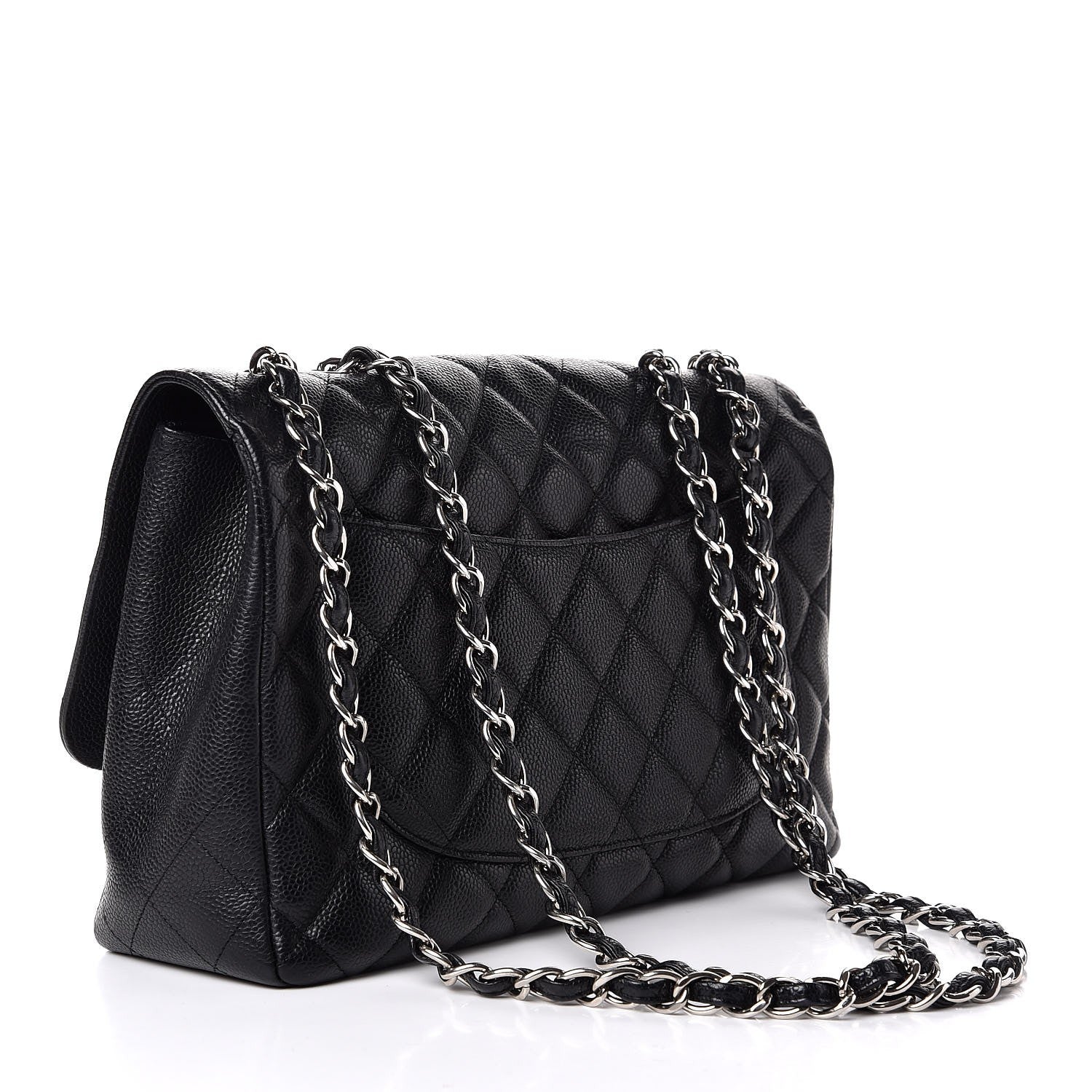 Chanel Caviar Quilted Jumbo Single Flap Black 4 of 10