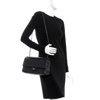 Chanel Crumpled Calfskin Quilted 2.55 Reissue 226 Flap So Black 2 of 8