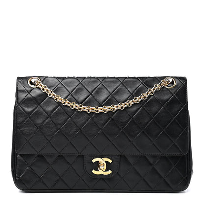Chanel Lambskin Quilted Medium Double Flap Bijoux Chain Black 1 of 11