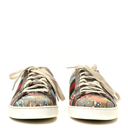 Gucci X DISNEY GG Supreme Monogram Web Donald Duck Mens Ace Sneakers 10 Beige New Acero Orange 2 of 8