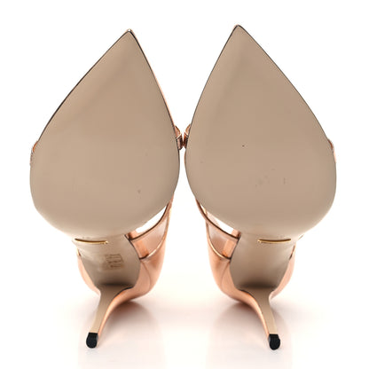 Gucci Metallic Nappa Silk Horsebit Sandals 37 Salmone 5 of 8