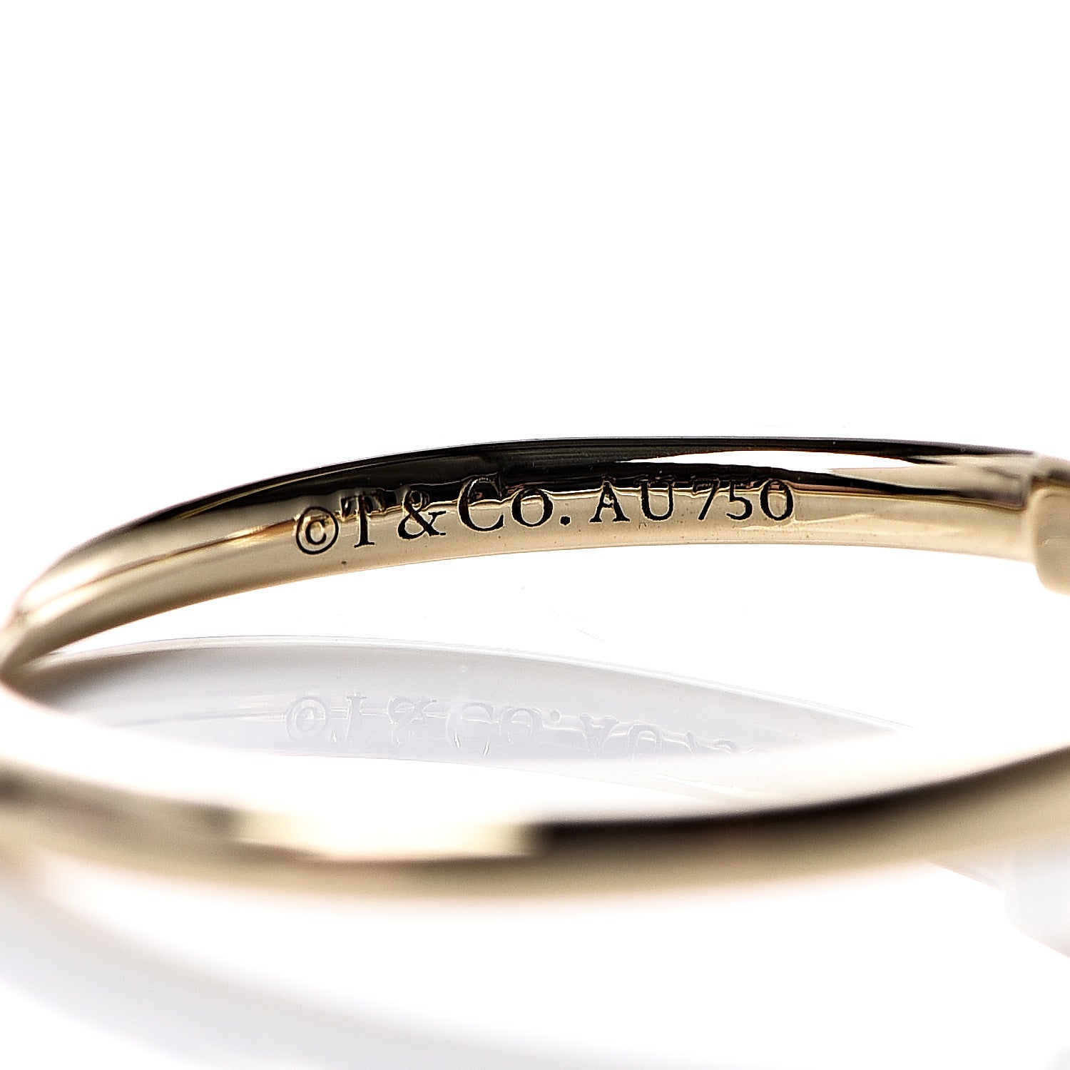 Tiffany 18K Yellow Gold T Wire Ring 54 6.75 4 of 5
