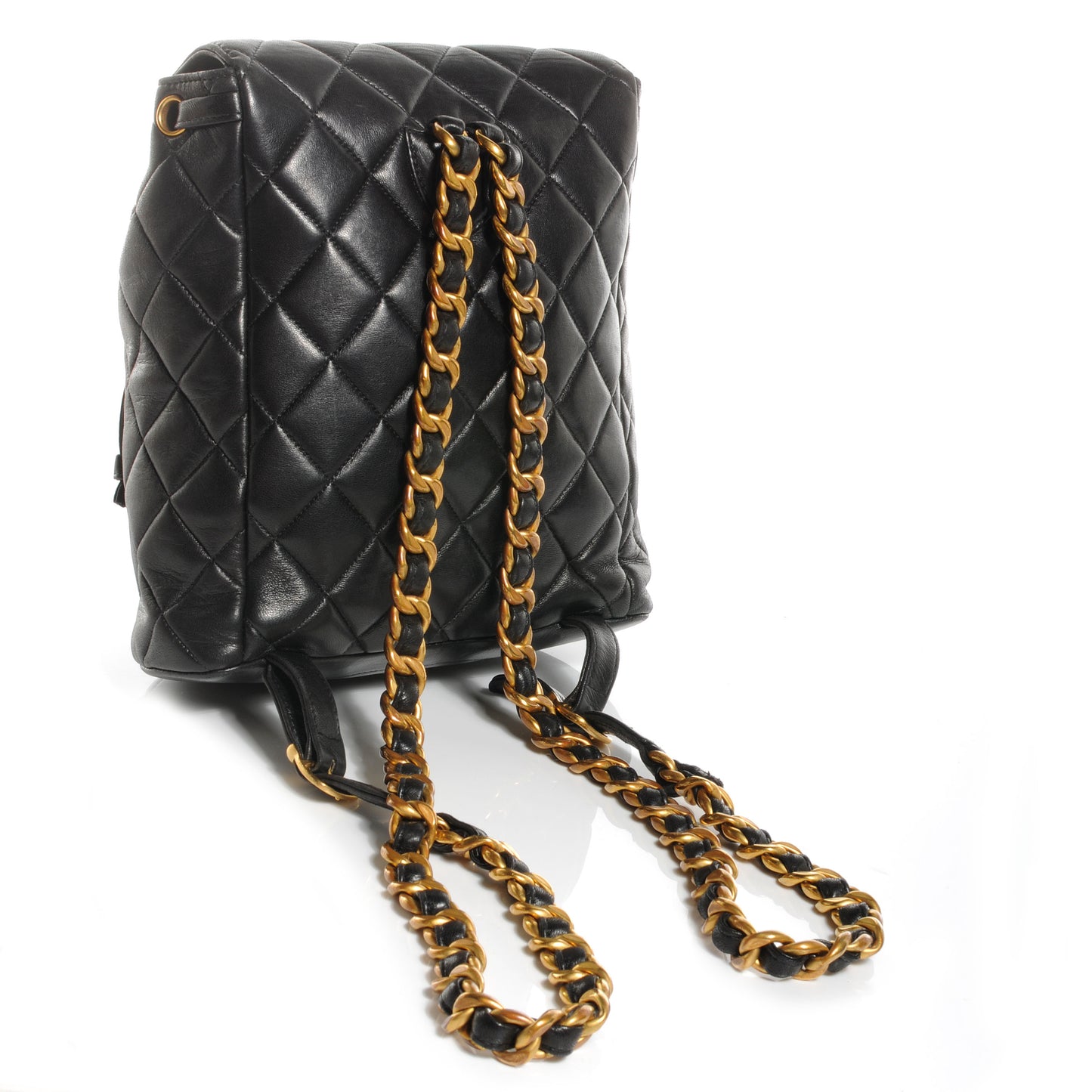 Lambskin Quilted Backpack Black