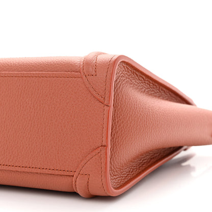 Celine Drummed Calfskin Nano Luggage Lychee 10 of 12