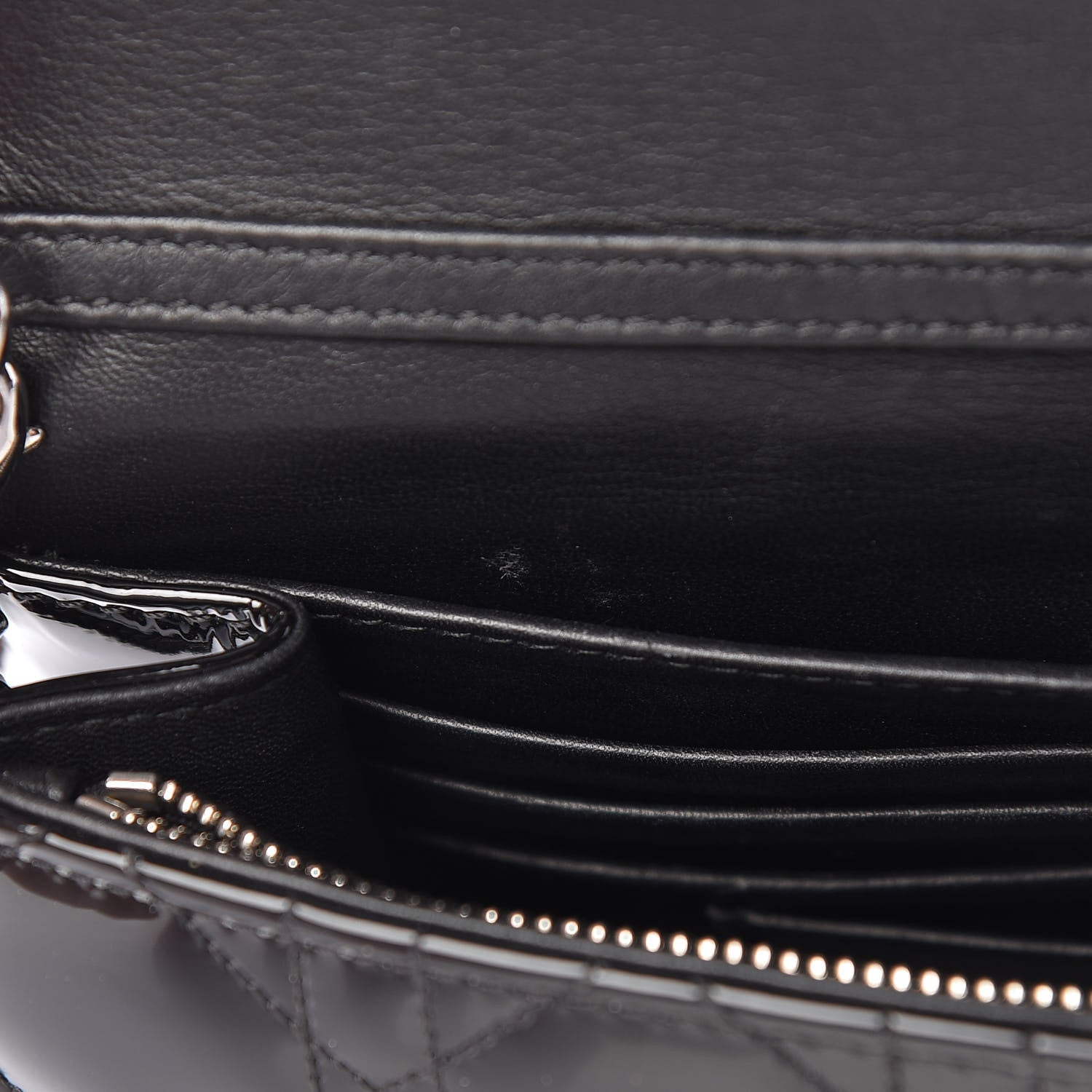 Christian Dior Patent Cannage Miss Dior Promenade Pouch Black 9 of 12