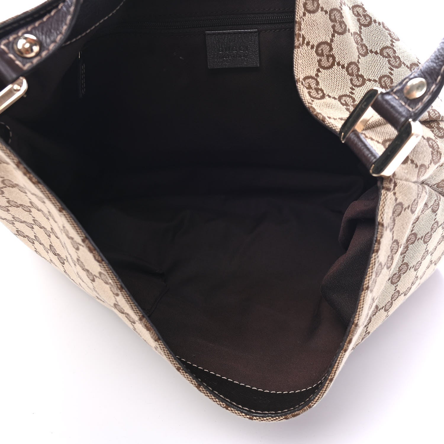Gucci Monogram Large New Ladies Web Hobo Dark Brown 4 of 6