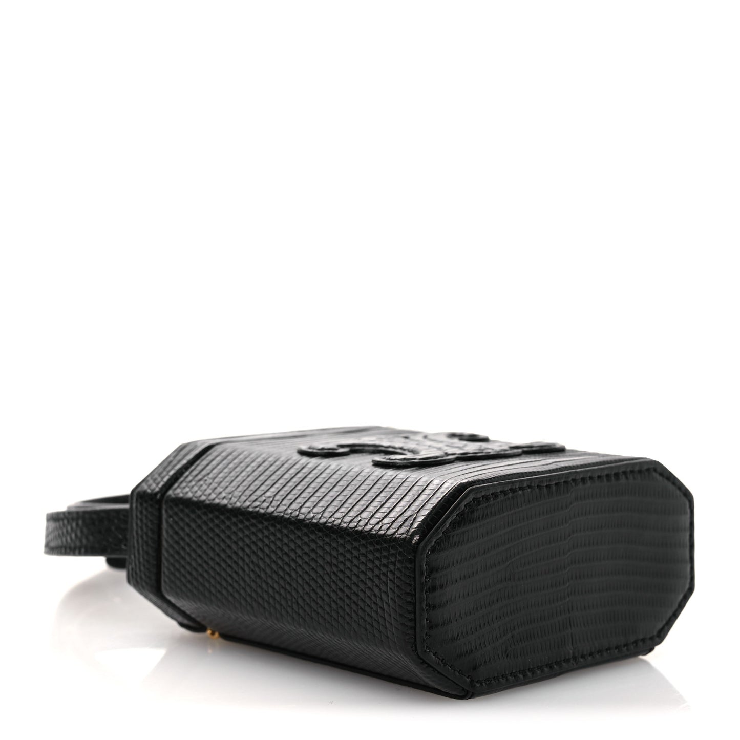 Lizard  Triomphe Mini Vanity Case Black