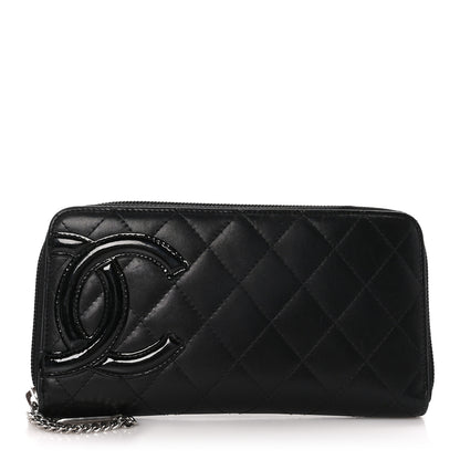 Chanel Calfskin Quilted Cambon Large Gusset Zip Around Wallet Black 1 of 10