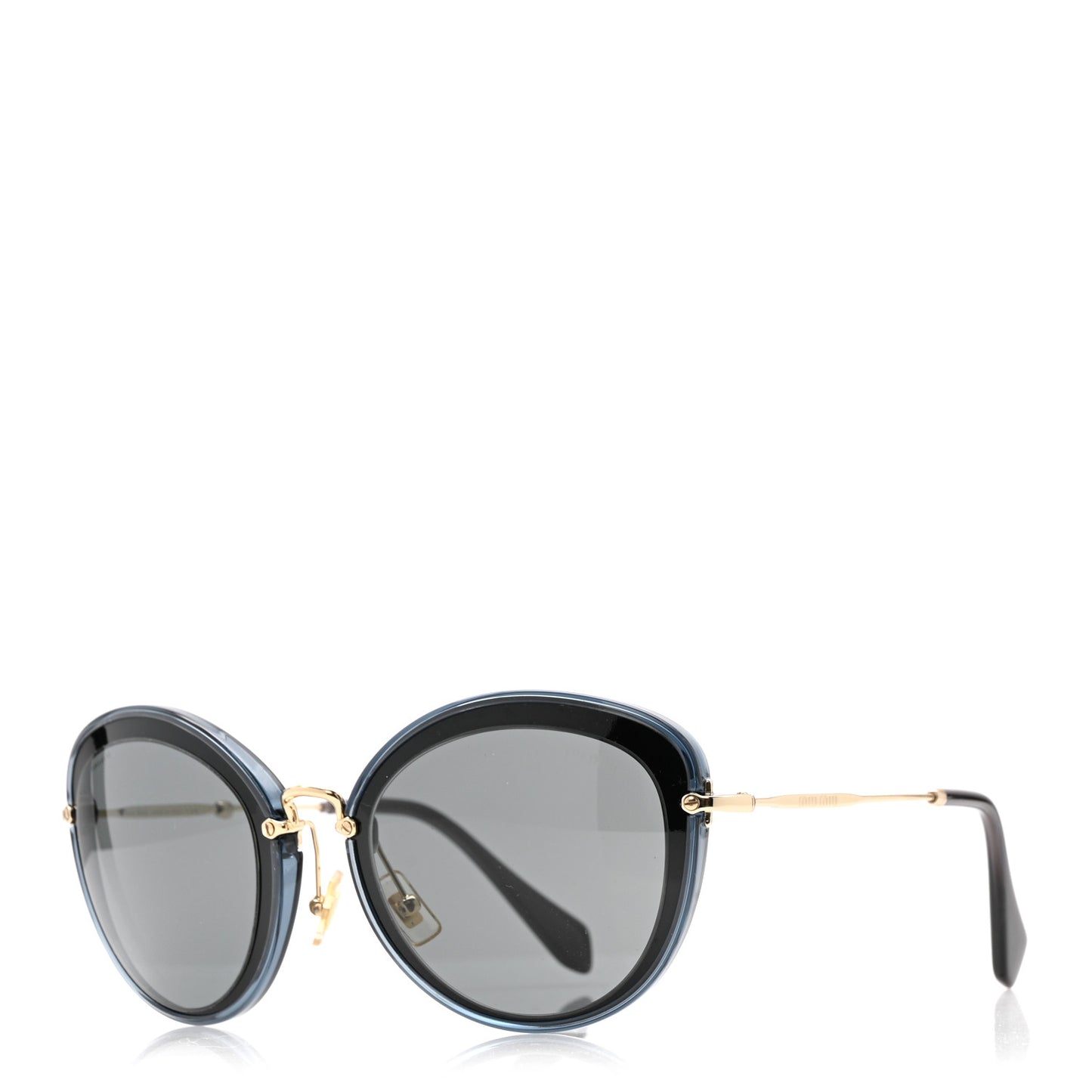 Metal Acetate Round Sunglasses SMU 50R Blue Gold