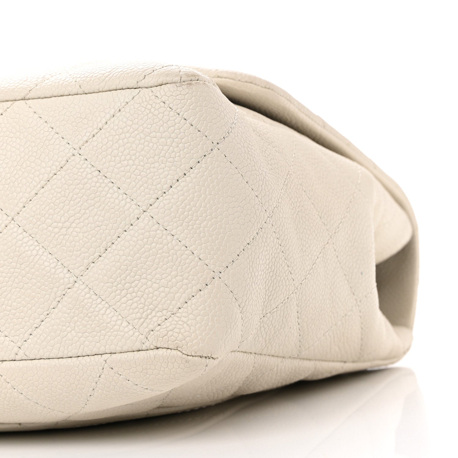 Chanel Caviar Quilted Jumbo Single Flap Bijoux Chain Ivory 10 of 14