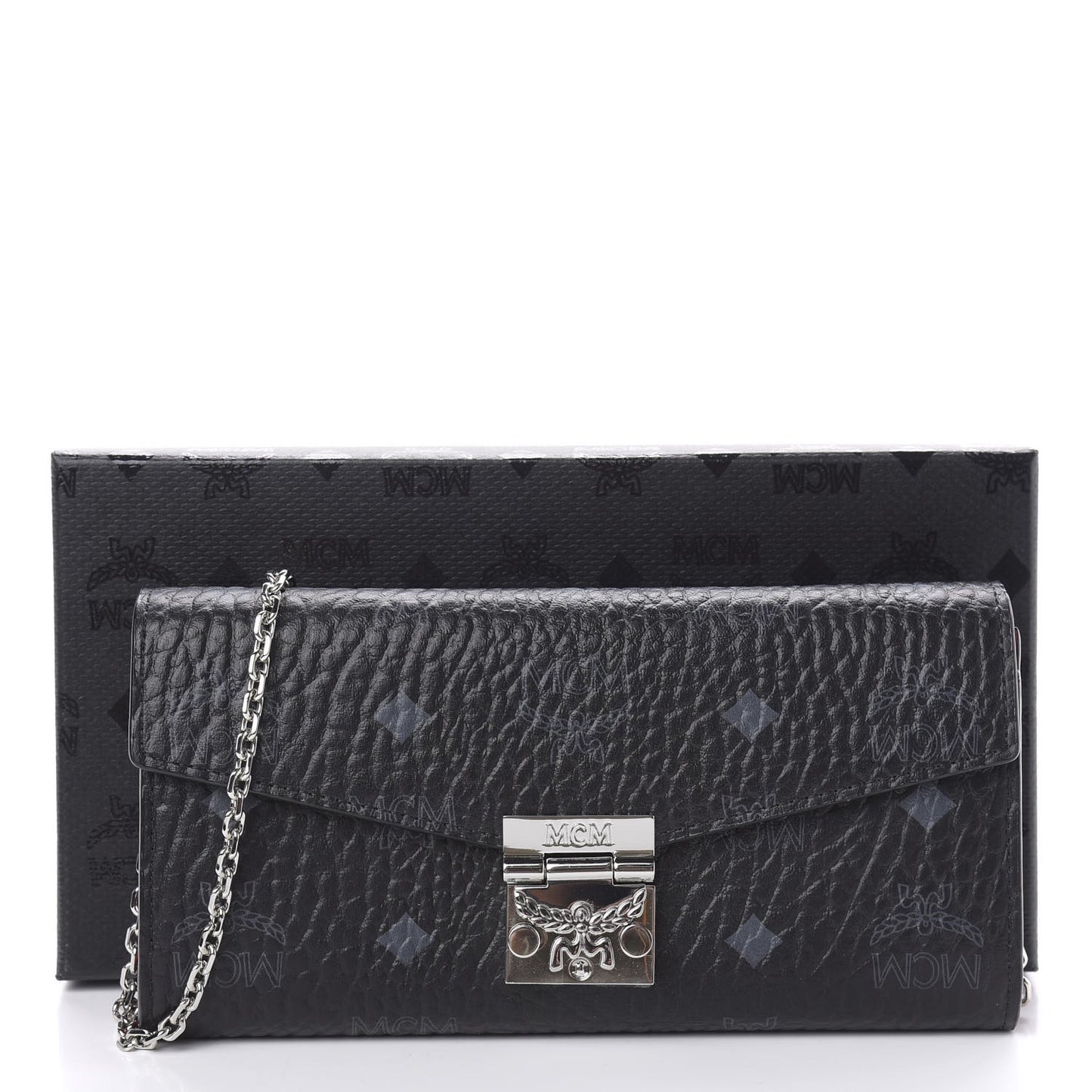 Visetos Large Patricia Wallet On Chain Black Red