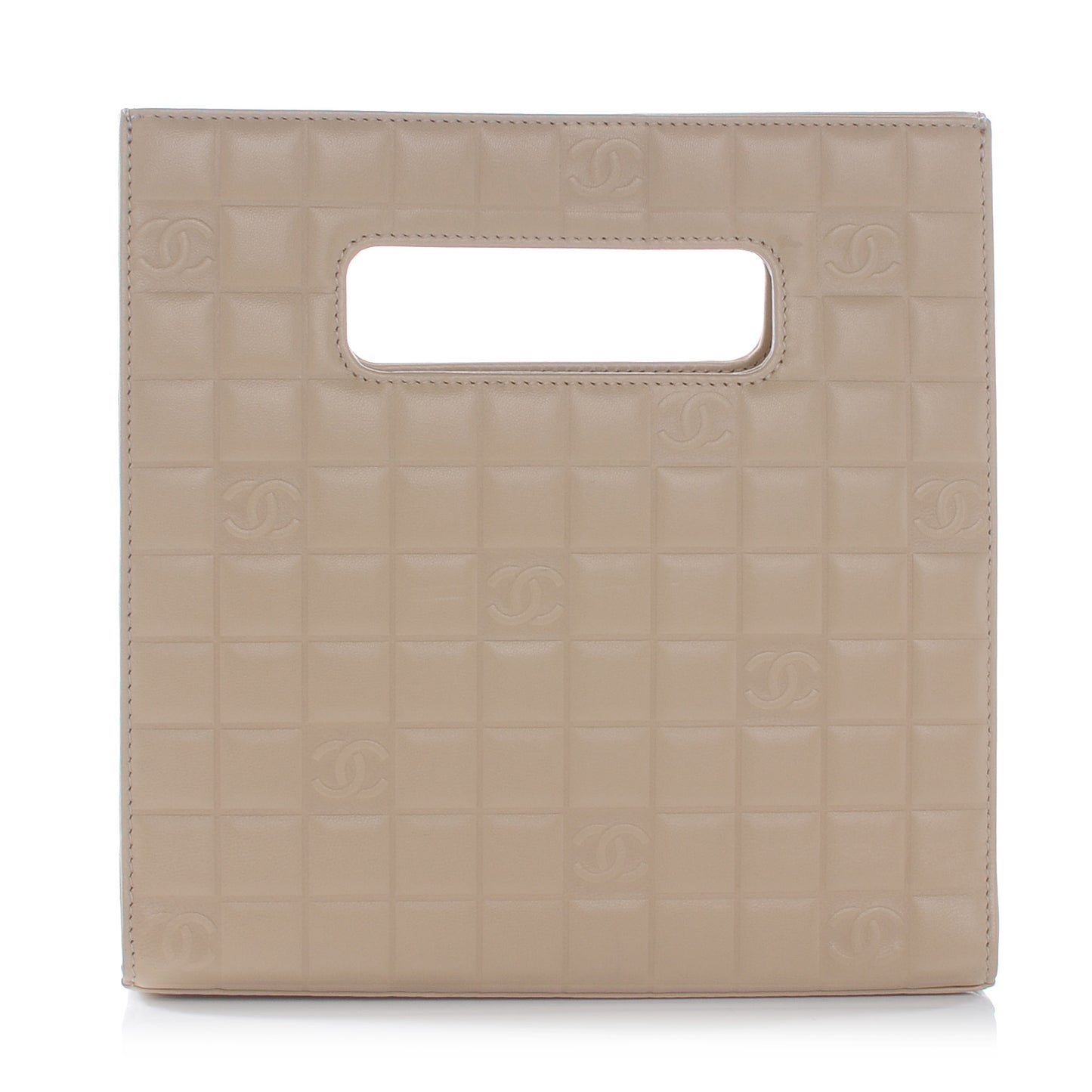 Lambskin Square Quilted CC Handbag Beige
