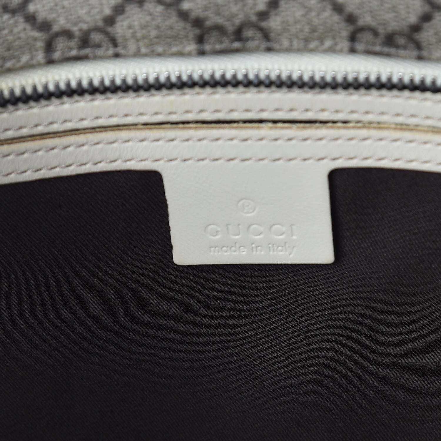 Gucci GG Supreme Monogram Medium Zippered Shopping Tote Off White 6 of 9